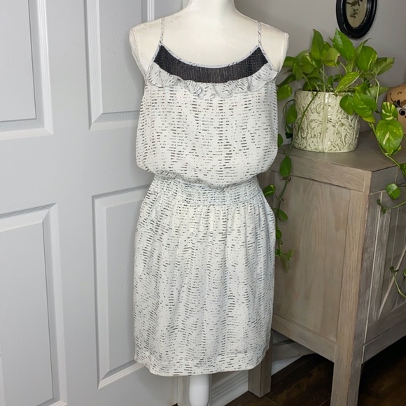 BCBGeneration Black/White/Seafoam Racer Back With Mesh Pocketed Dress Size M - Picture 1 of 10